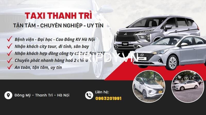 Top 12 Hãng taxi Thanh Trì Hà Nội 24/24 số điện thoại tổng đài