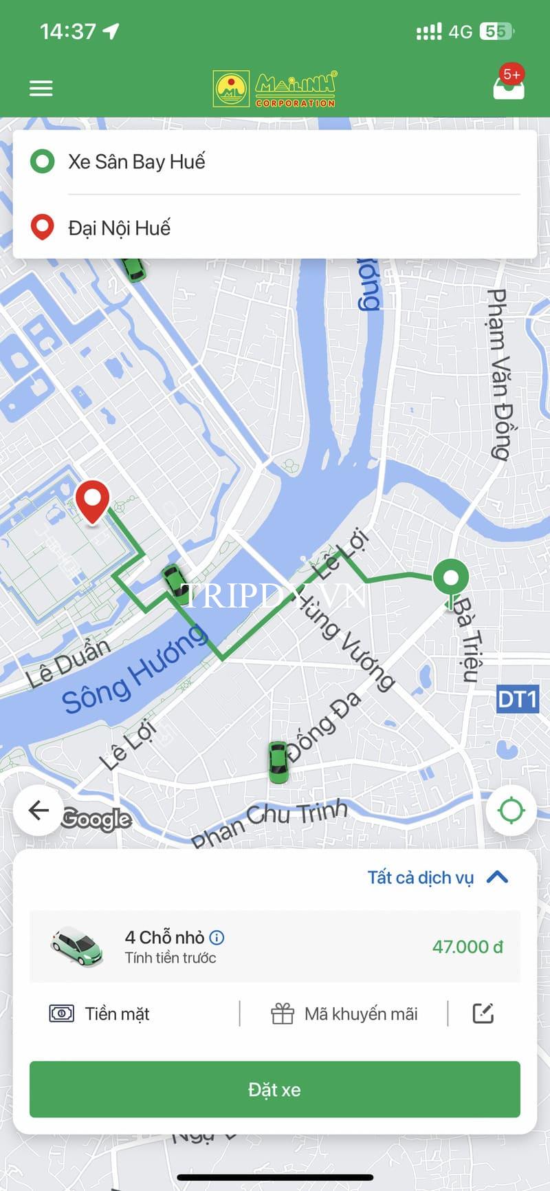 Taxi Mai Linh Huế: Bảng giá cước km số điện thoại tổng đài hotline